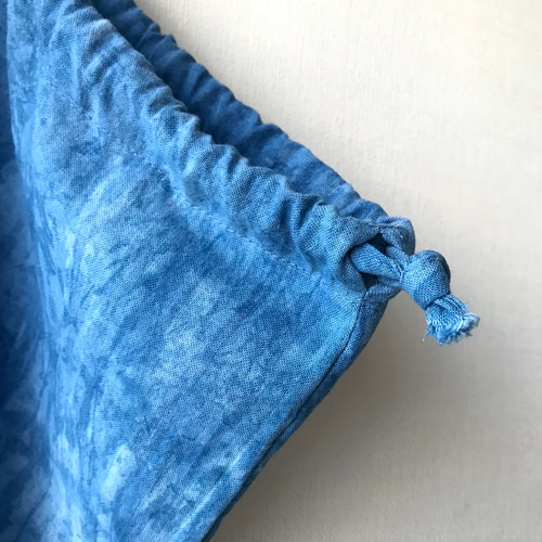 送料無料 藍染め 巾着袋 晒(さらし)×岡山デニム 巾着バッグ ももてん