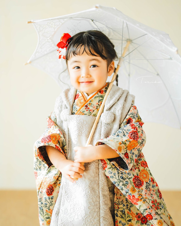 受注制作］3歳 七五三 被布 着物 セット 753 正月 ベビー袴 お食い初め