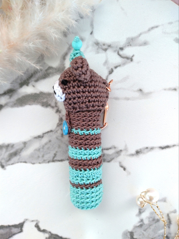 【送料無料】リップクリームの長さが選べる ぱーていくまちゃん　リップケース バックチャーム 8枚目の画像