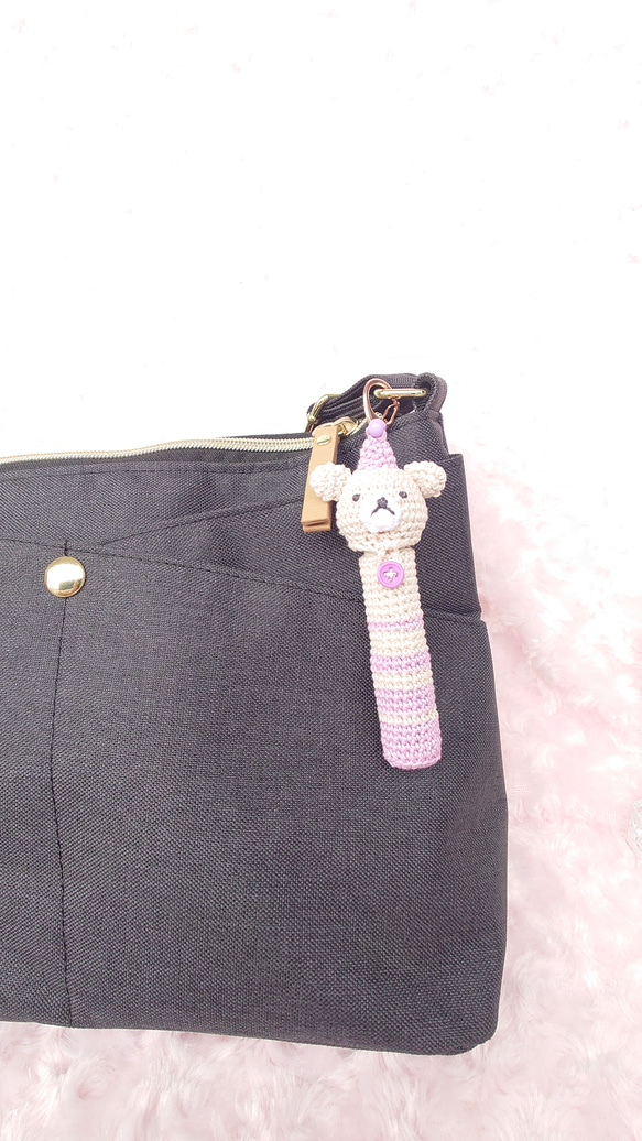 【送料無料】リップクリームの長さが選べる ぱーていくまちゃん　リップケース バックチャーム 13枚目の画像