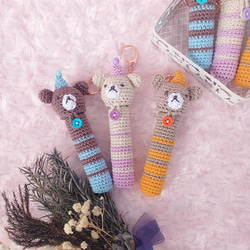 【送料無料】リップクリームの長さが選べる ぱーていくまちゃん　リップケース バックチャーム 2枚目の画像