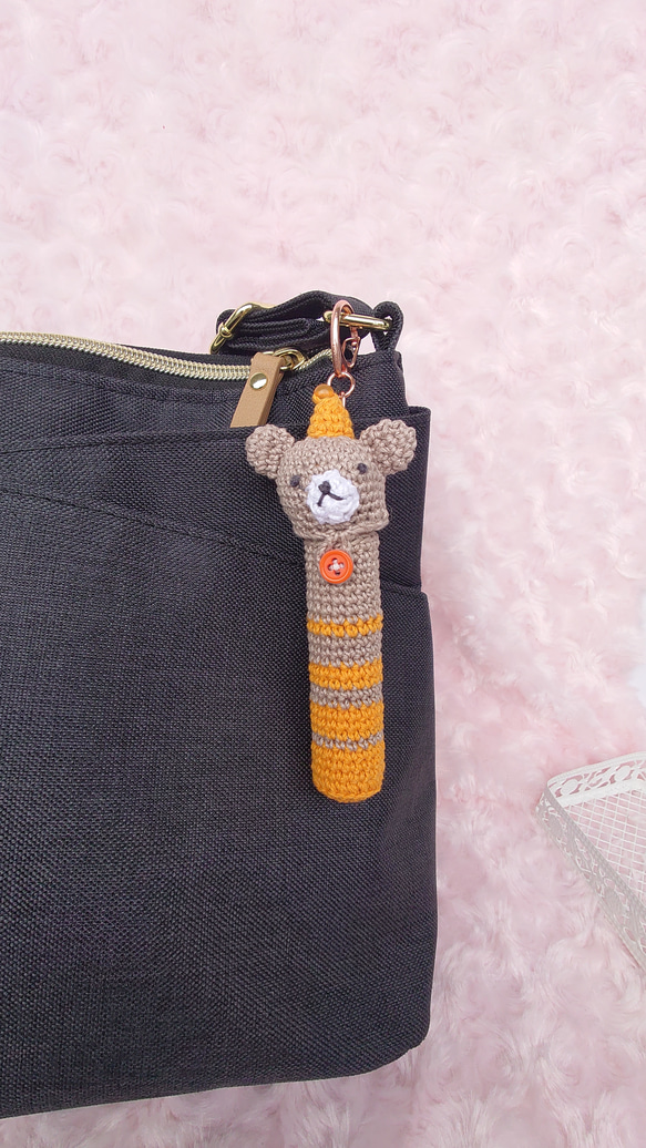 【送料無料】リップクリームの長さが選べる ぱーていくまちゃん　リップケース バックチャーム 11枚目の画像