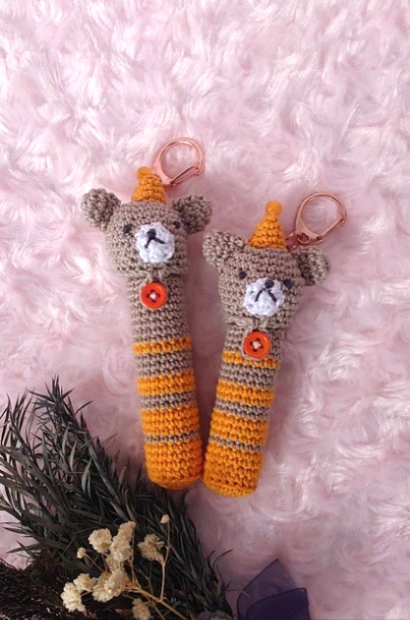 【送料無料】リップクリームの長さが選べる ぱーていくまちゃん　リップケース バックチャーム 7枚目の画像