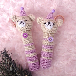 【送料無料】リップクリームの長さが選べる ぱーていくまちゃん　リップケース バックチャーム 6枚目の画像