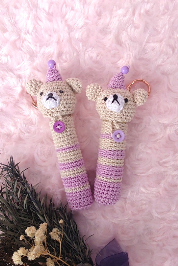 【送料無料】リップクリームの長さが選べる ぱーていくまちゃん　リップケース バックチャーム 6枚目の画像