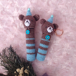 【送料無料】リップクリームの長さが選べる ぱーていくまちゃん　リップケース バックチャーム 5枚目の画像