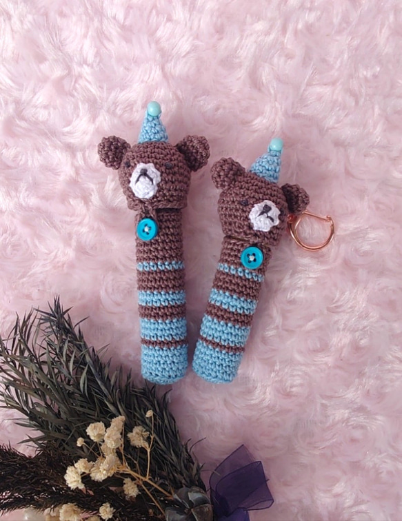 【送料無料】リップクリームの長さが選べる ぱーていくまちゃん　リップケース バックチャーム 5枚目の画像