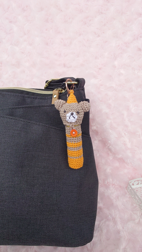 【送料無料】リップクリームの長さが選べる ぱーていくまちゃん　リップケース バックチャーム 12枚目の画像