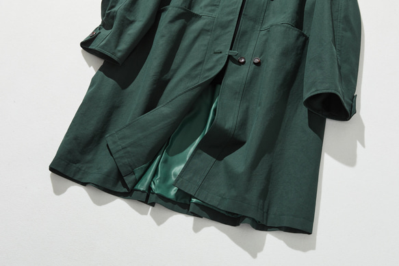秋の着こなしの主役になるコート　ミドル丈コート　暗い青緑色 240928-3 3枚目の画像