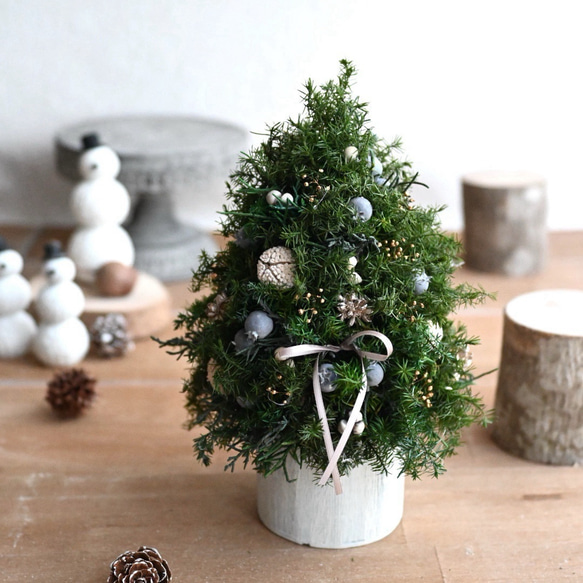 北欧の森ミニツリー23cm＊プリザーブド&卓上サイズツリー プリザーブド