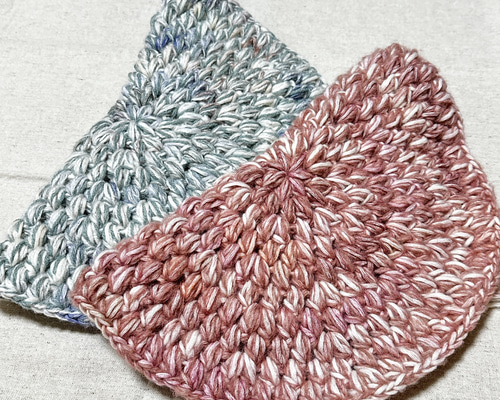 受注制作】＊段染め×単色 引き揃え＊毛糸の座布団 円座 チェアパッド