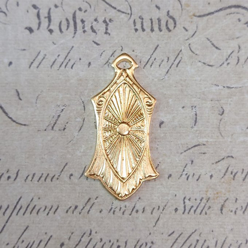 BEHOLD プレート 1個 チャーム アール・デコ 真鍮製 アメリカ製