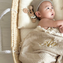 名入れ 刺繍 出産祝い バスタオル バスポンチョ フード付き プレゼント 名前入り スタイ 命名書 誕生日 ブランケット 7枚目の画像