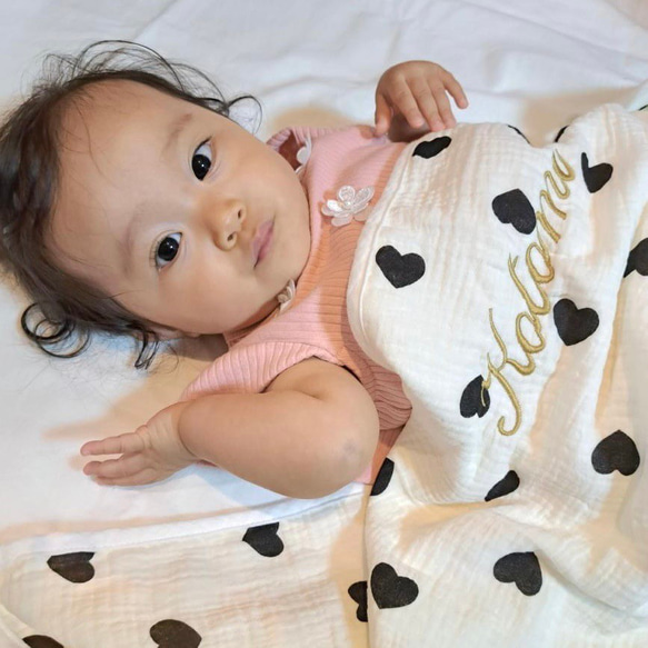 名入れ 刺繍 出産祝い バスタオル バスポンチョ フード付き プレゼント 名前入り スタイ 命名書 誕生日 ブランケット 3枚目の画像