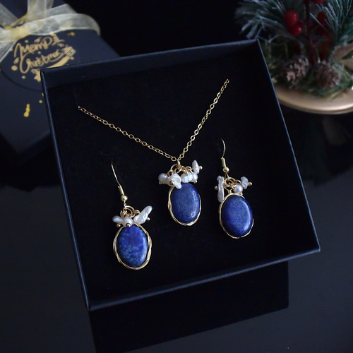 ラピスラズリ ネックレスとピアスセット 【公式通販】