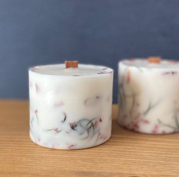 ボタニカルキャンドルクリスマスキャンドル 木芯キャンドル