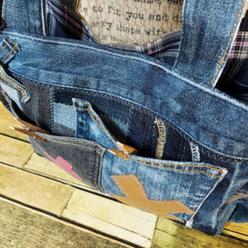 サイドポケットデニムバック No.551 ～ デニムリメイク ショルダー