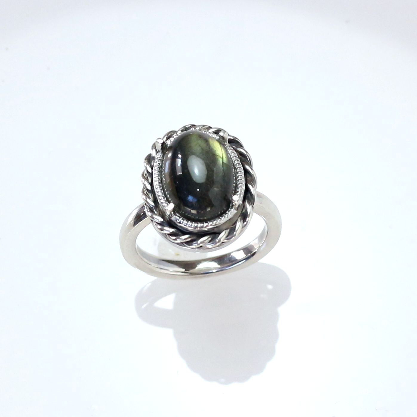 Sv925 ラブラドライトリング 5.22ct