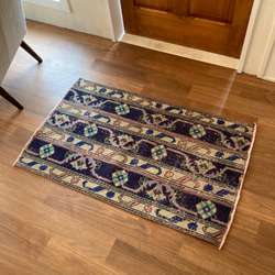 1970~80年代 トルコ絨毯 アナトリアラグ ヴィンテージラグ キリム 約62cm 約100cm 1枚目の画像