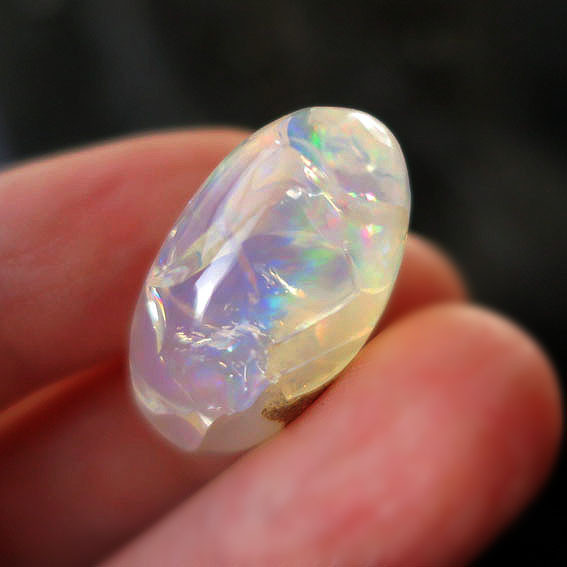 ウォーターオパール　レインボー　磨き　天然石　コレクション　25.80ct｜ハンドメイド素材 × 秋の誕生石2024