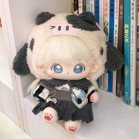 20cm 着せ替えぬいぐるみ 無属性 着せ替え人形 白い髪と青い目女の子