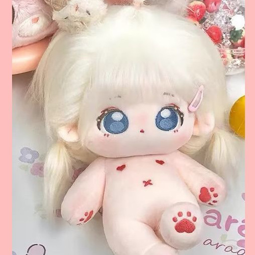 20cm 着せ替えぬいぐるみ 無属性 着せ替え人形 白い髪と青い目女の子