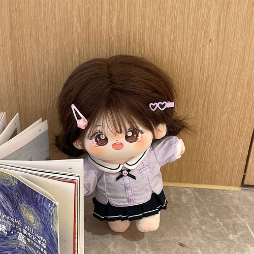 20cm 着せ替えぬいぐるみ 無属性 着せ替え人形 茶色の髪茶色の目女の子