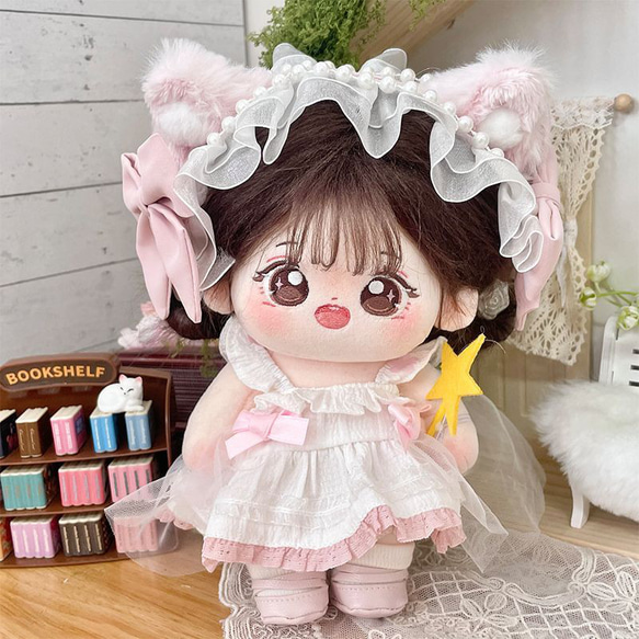 15cm オリジナル ぬいぐるみ 着せ替え 女の子 ロングヘア 茶色髪 ロングヘア女の子 20cm 着せ替えぬいぐるみ 無属性 黒髪青い目