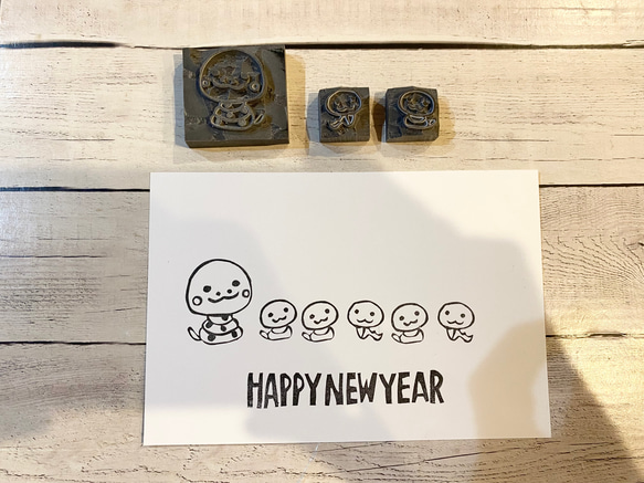 消しゴムはんこ　ヘビ親子 2枚目の画像