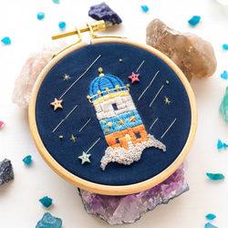刺繍キット 星降る夜の街より「星降る天文台」《空想街雑貨店》 キット