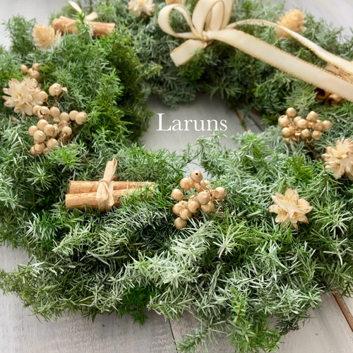 雪のヒムロスギとブルーアイスのクリスマスリースMｻｲｽﾞ 27㎝直径 冬