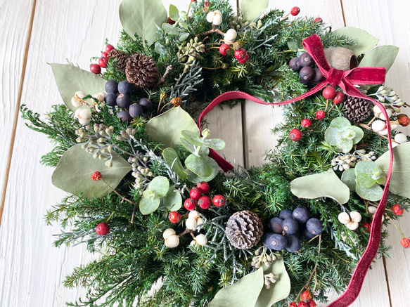 プリザーブドフラワー︎︎⟡.25センチ*2025グリーンリーフのクリスマス