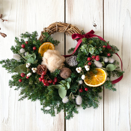 プリザーブドフラワー︎︎⟡かわいいフォルムのカントリークリスマス