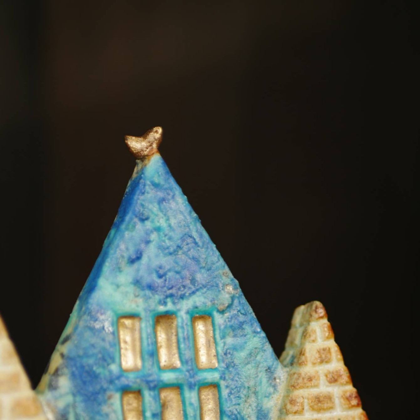 小鳥と青色のおうちの壁掛け no.9