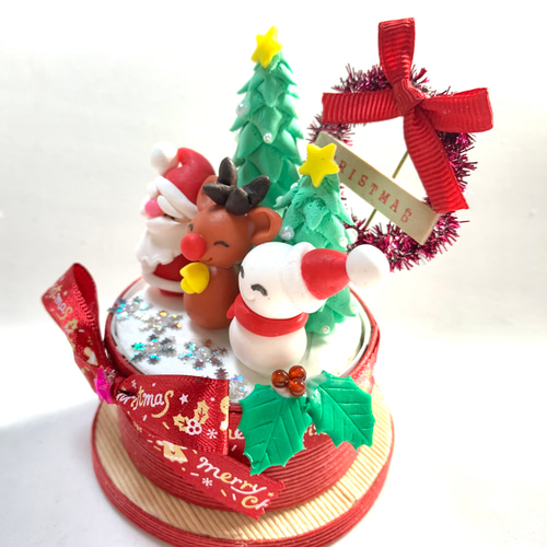 ☆サンタ トナカイ 雪だるまのクリスマス飾り！ (受注生産)樹脂粘土