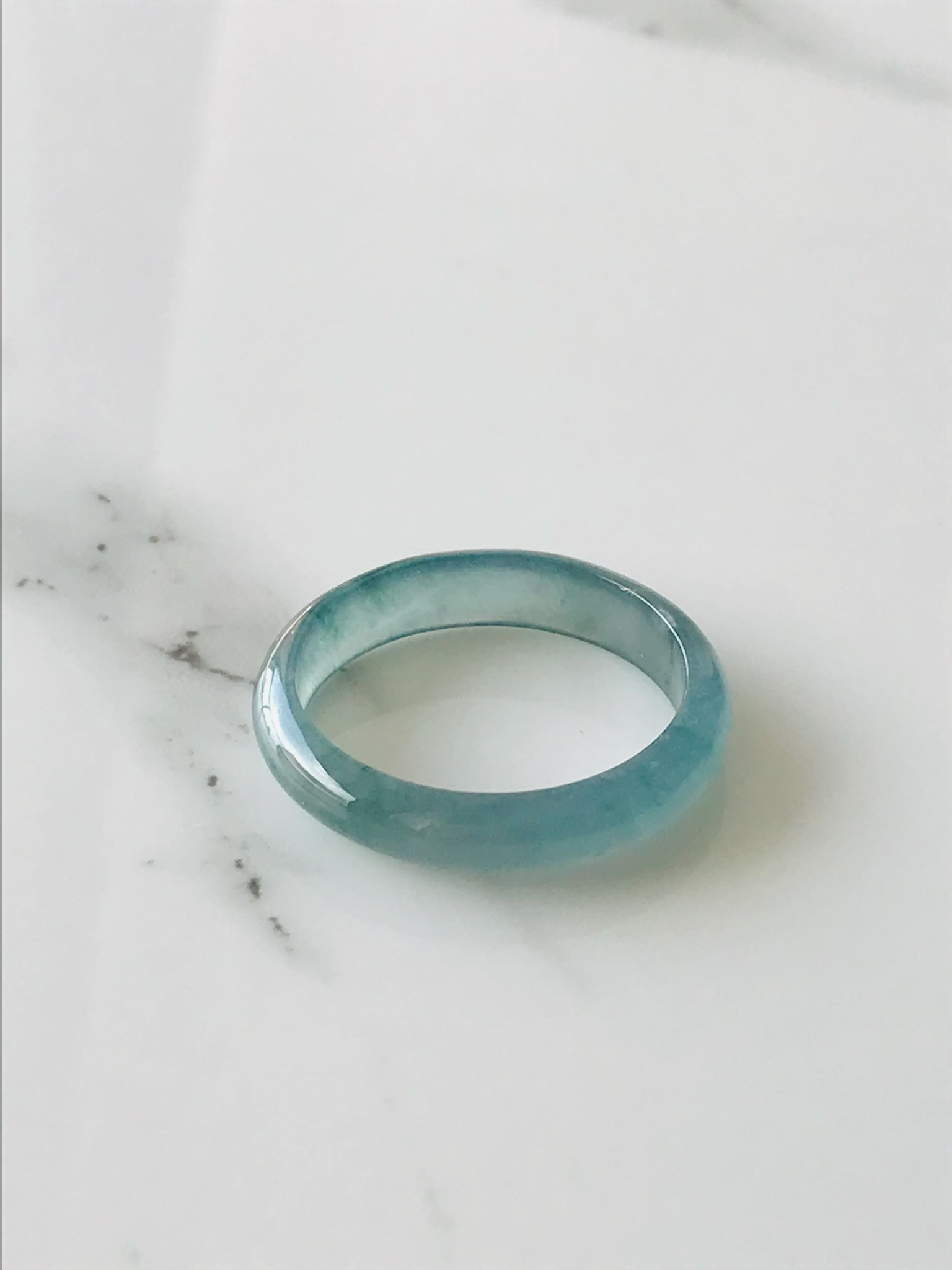 [R15-045］ ジェイド　JADE ヒスイ　本翡翠　くりぬき　リング　天然石　一点物　グアテマラ産　16号　指輪