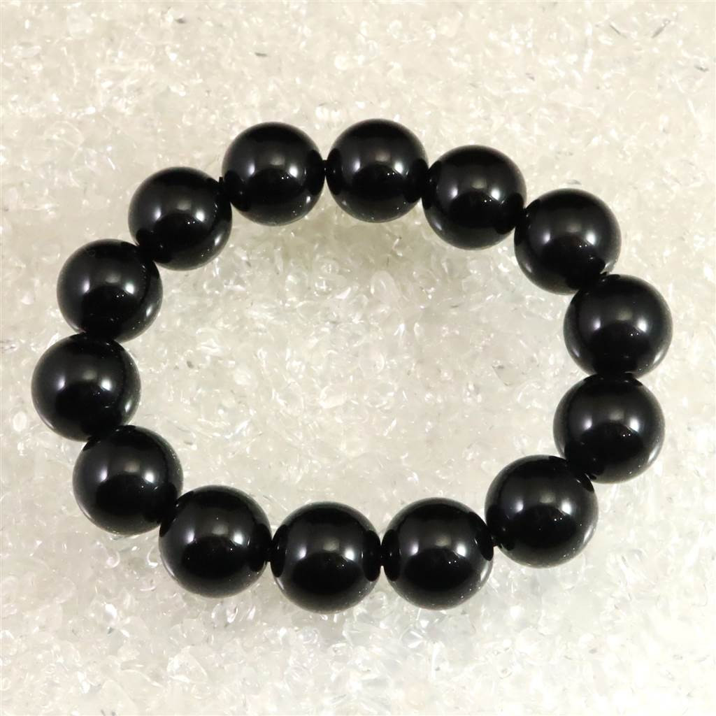 チベット産 天然モリオン水晶 4A  16mm玉 ブレスレット 83.6g #88706