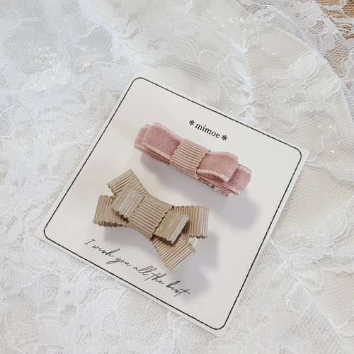 ベルベットりぼん】ヘアゴムヘアクリップピン