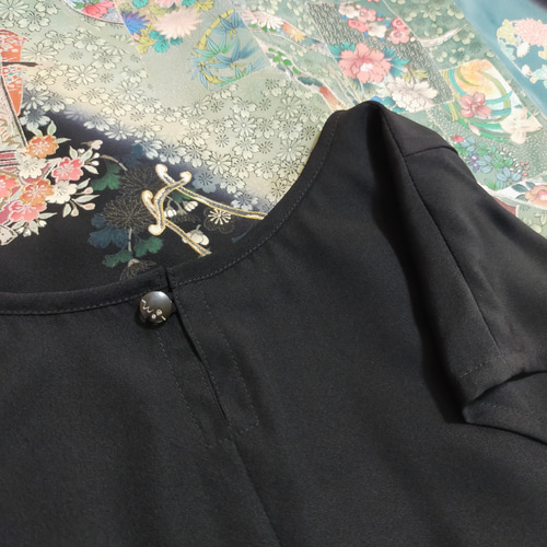 黒留袖アンサンブル*フレンチワンピ+フレア袖ボレロ*リボン付き*着物