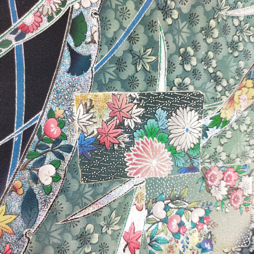 黒留袖アンサンブル*フレンチワンピ+フレア袖ボレロ*リボン付き*着物