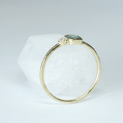 K10　ブルーグリーンコーネルピンとダイヤモンドのテクスチャーリング【1点もの】 8枚目の画像