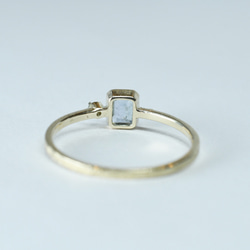 K10　ブルーグリーンコーネルピンとダイヤモンドのテクスチャーリング【1点もの】 5枚目の画像