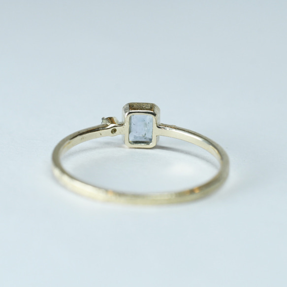 K10　ブルーグリーンコーネルピンとダイヤモンドのテクスチャーリング【1点もの】 5枚目の画像