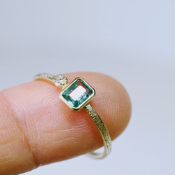 K10　ブルーグリーンコーネルピンとダイヤモンドのテクスチャーリング【1点もの】 10枚目の画像