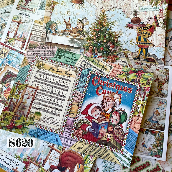 ジャンクジャーナル　クリスマス　ビンテージ Christmas vintage style junk journal Christmas Santa retro