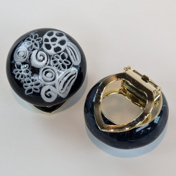 【新作】大人可愛いレースムリーニブルーブラックスカーフ留 3枚目の画像