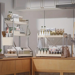 小物 収納 ラック 化粧品収納 3層 キッチン収納棚 調味料メイクアップオーガナイザー おしゃれ 北欧 C-215 6枚目の画像