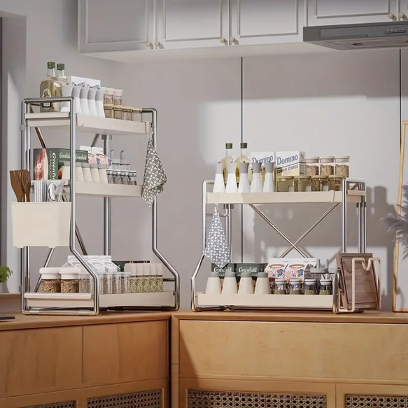 小物 収納 ラック 化粧品収納 3層 キッチン収納棚 調味料メイクアップオーガナイザー おしゃれ 北欧 C-215 6枚目の画像