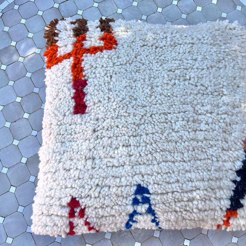 モロッコ アジラル クッション クッションカバー プフ ラグ 197