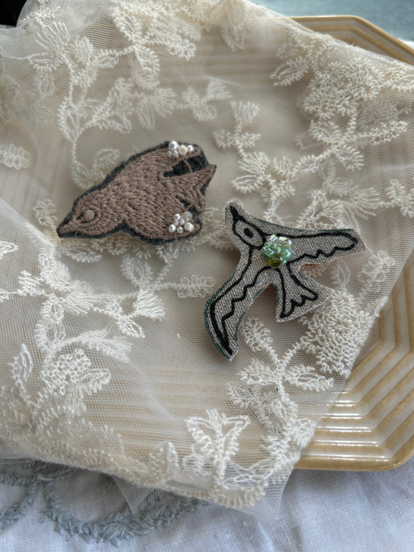 新しいブランド ミナペルホネン♡とりさんブローチセット 通販 chaki ブローチ アクセサリー